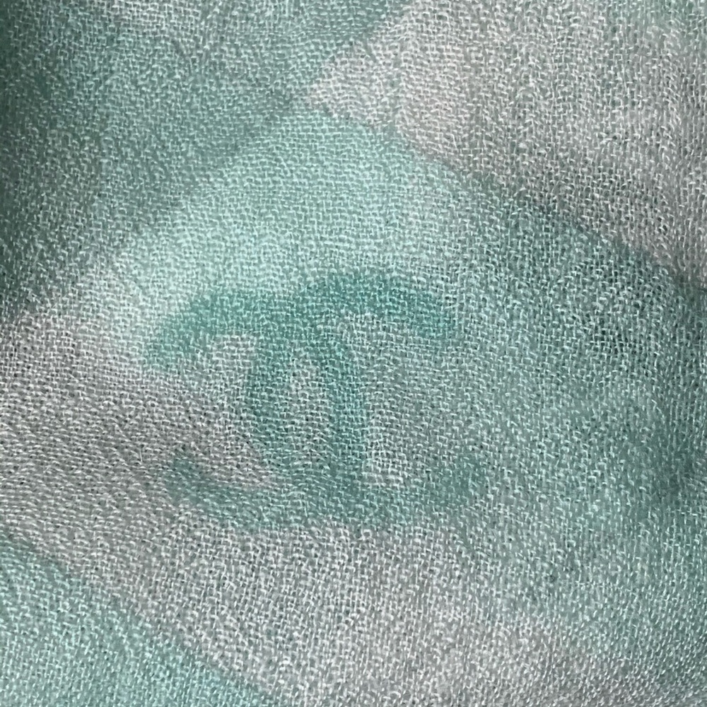 NWT CHANEL Oversized CC Logo Plaid Cashmere Silk Shawl Scarf Mint Green Italy - Picture 5 of 16